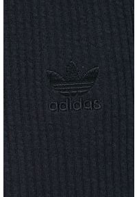 adidas Originals spodnie Trefoil Moments HE9505 damskie kolor czarny gładkie. Kolor: czarny. Materiał: bawełna, poliester, dzianina. Wzór: gładki #3