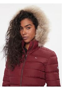 Tommy Jeans Kurtka puchowa Essential DW0DW09060 Bordowy Slim Fit. Kolor: czerwony. Materiał: syntetyk #11