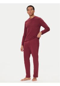 United Colors of Benetton - United Colors Of Benetton Piżama 3VD04P02W Bordowy Regular Fit. Kolor: czerwony. Materiał: bawełna #1