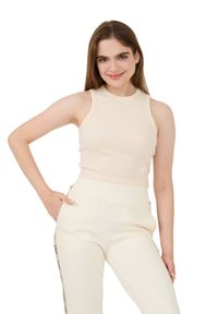 Guess - GUESS Beżowy damski top Edie Tank, Rozmiar S. Kolor: beżowy #5