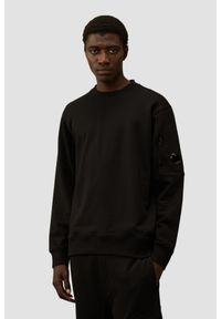 C.P. Company - C.P. COMPANY Czarna męska bluza Crew Neck, Rozmiar XXL. Okazja: na co dzień. Kolor: czarny. Materiał: bawełna. Styl: casual