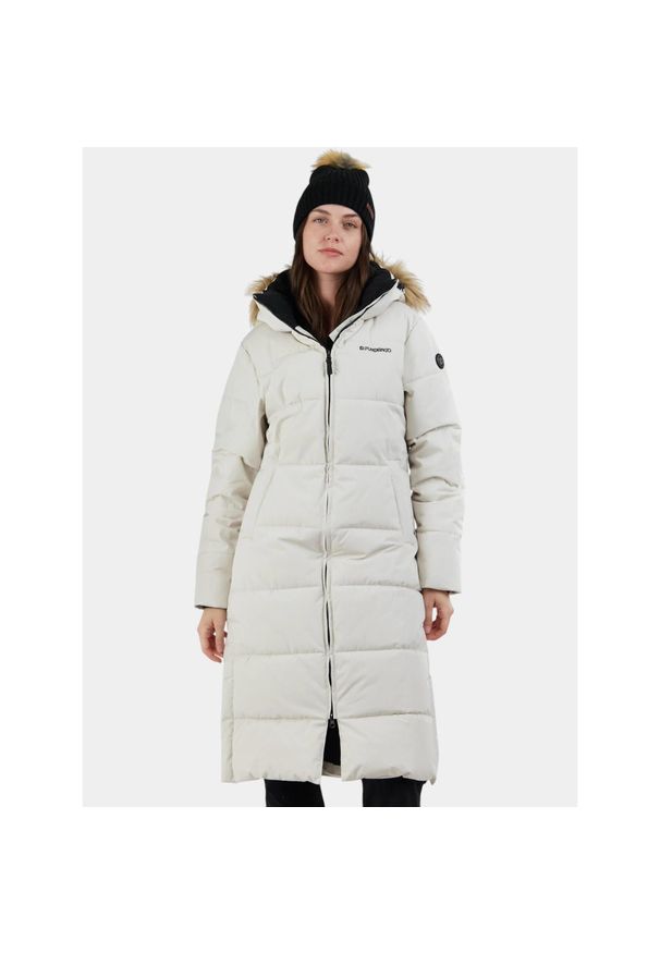 FUNDANGO - Płaszcz Zimowy Damski Fundango Meganne. Kolor: beżowy. Materiał: puch. Sezon: zima. Sport: turystyka piesza
