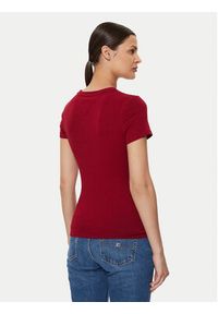 Tommy Jeans T-Shirt Essential DW0DW18397 Bordowy Slim Fit. Kolor: czerwony. Materiał: bawełna #3