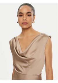 Imperial Sukienka koktajlowa AFBAIBA Beżowy Slim Fit. Kolor: beżowy. Materiał: syntetyk. Styl: wizytowy