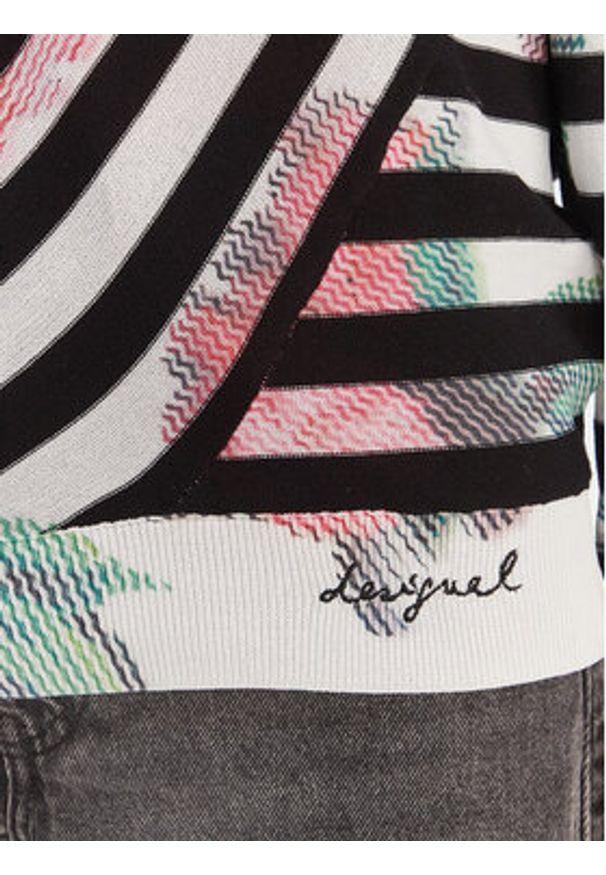 Desigual Sweter 26SWJF01 Kolorowy Regular Fit. Materiał: syntetyk. Wzór: kolorowy