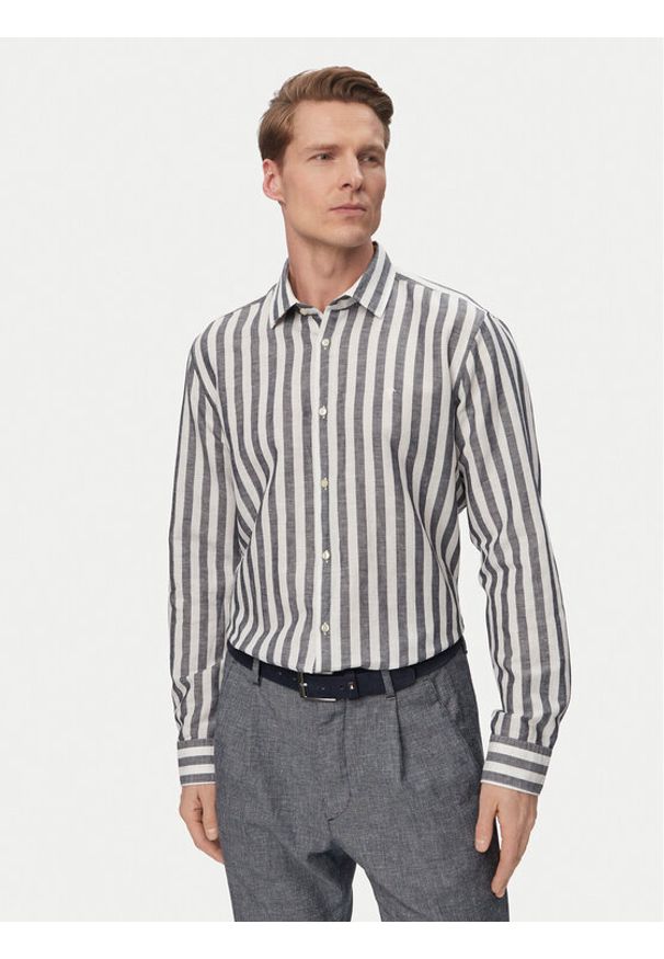 JOOP! Koszula Pit1 30102693 Granatowy Slim Fit. Kolor: niebieski. Materiał: bawełna