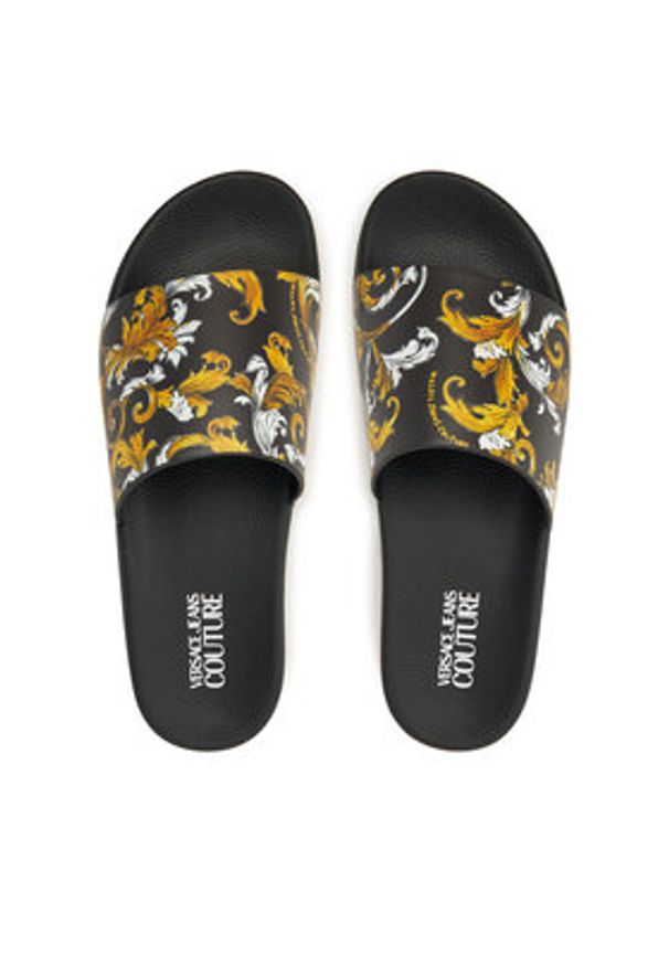 Versace Jeans Couture Klapki 78YA3SQ4 Czarny. Kolor: czarny. Materiał: syntetyk