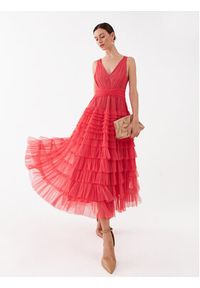 TwinSet - TWINSET Sukienka koktajlowa 232TP2640 Różowy Regular Fit. Kolor: różowy. Materiał: syntetyk. Styl: wizytowy #4