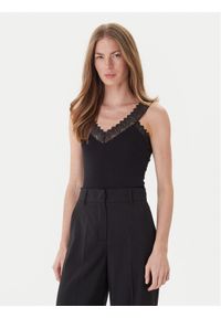 Morgan Top 242-DNAE Czarny Slim Fit. Kolor: czarny. Materiał: wiskoza
