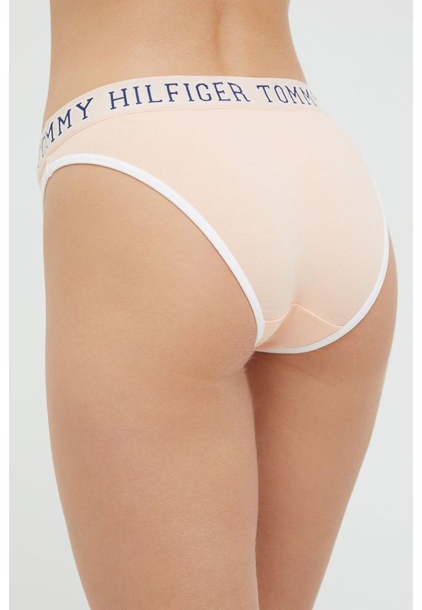 TOMMY HILFIGER - Tommy Hilfiger biustonosz kolor pomarańczowy. Kolor: pomarańczowy. Materiał: materiał. Rodzaj stanika: odpinane ramiączka
