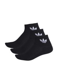 Adidas - Skarpety adidas Mid-Cut Crew Socks 3 Pairs FM0643 - czarne. Kolor: czarny. Materiał: bawełna, poliester, elastan, materiał, nylon. Wzór: aplikacja, paski