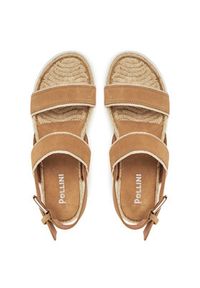 Pollini Sandały SA16405G0MTF0122 Brązowy. Kolor: brązowy. Materiał: zamsz, skóra