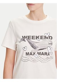 Weekend Max Mara T-Shirt Guglia 2525976031 Écru Regular Fit. Materiał: bawełna