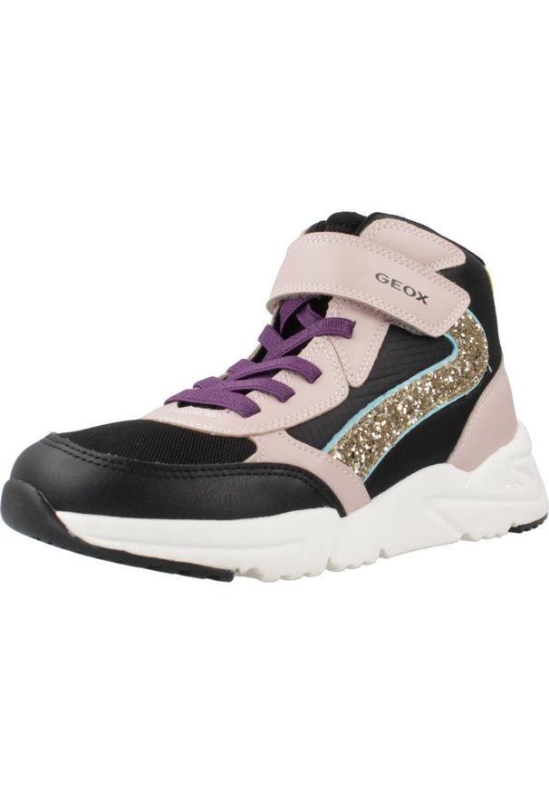 Geox - Buty GEOX J LOFTUS Czarny. Kolor: czarny. Materiał: syntetyk, tkanina. Sport: turystyka piesza