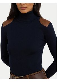 Lauren Ralph Lauren - LAUREN RALPH LAUREN Golf 200951386008 Granatowy Slim Fit. Typ kołnierza: golf. Kolor: niebieski. Materiał: bawełna #5