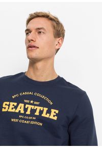 bonprix - Bluza z czystej bawełny organicznej (2 szt.). Kolor: niebieski. Materiał: bawełna. Wzór: nadruk #3