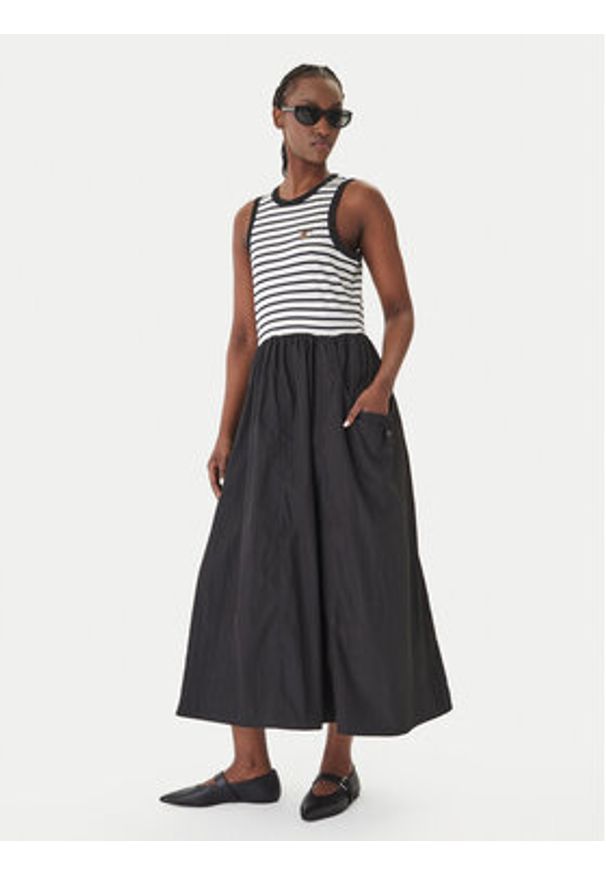 LOLA CASADEMUNT Sukienka codzienna LS2616151 Czarny Regular Fit. Okazja: na co dzień. Kolor: czarny. Materiał: wiskoza, syntetyk. Typ sukienki: proste. Styl: casual