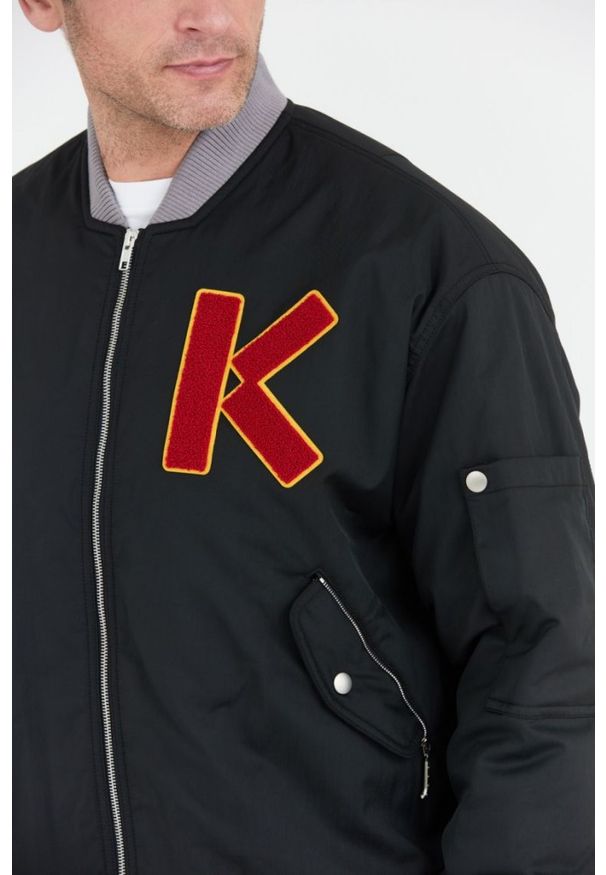 Kenzo - KENZO Czarna kurtka bomberka męska z vintage logo, Rozmiar L. Kolor: czarny. Styl: vintage
