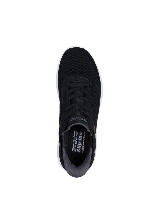 skechers - Męskie BOBS SQUAD CHAOS SOLID STEP Slip-On Czarny. Zapięcie: bez zapięcia. Kolor: czarny. Materiał: poliester, materiał. Szerokość cholewki: normalna. Model: Skechers Sport