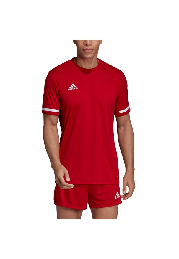 Adidas - Team 19 Jersey T-shirt 242. Kolor: biały, wielokolorowy, czerwony. Materiał: jersey