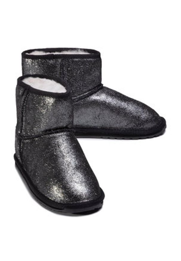 EMU Australia Śniegowce Wallaby Mini Metallic Teens T12358 Czarny. Kolor: czarny. Materiał: zamsz, skóra