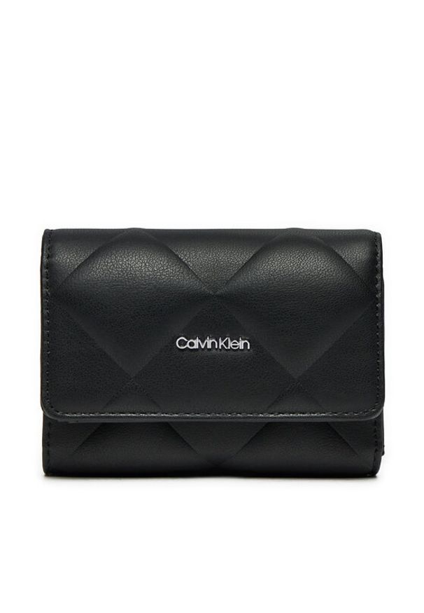 Calvin Klein Mały Portfel Damski K60K612898 Czarny. Kolor: czarny. Materiał: skóra