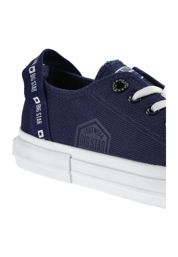 Big-Star - Granatowe Trampki Big Star Damskie Lekkie Półbuty. Okazja: na co dzień. Zapięcie: sznurówki. Kolor: niebieski. Materiał: dresówka, jeans, materiał. Szerokość cholewki: normalna. Styl: casual