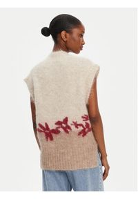 Munthe Sweter Purulia 252160125272 Beżowy Loose Fit. Kolor: beżowy. Materiał: wełna #4