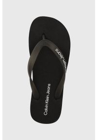 Calvin Klein Jeans japonki BEACH SANDAL FLATFOR damskie kolor czarny na platformie YW0YW01092. Kolor: czarny. Obcas: na platformie #3