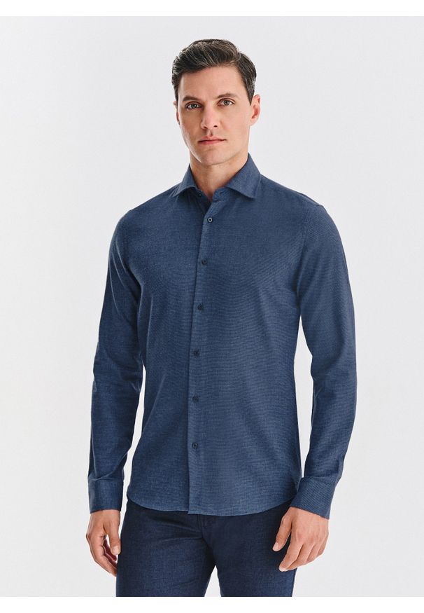 Pako Lorente - PAKO LORENTE – Bawełniana koszula w drobną pepitkę. Materiał: bawełna. Długość rękawa: długi rękaw. Długość: długie