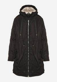 Born2be - Czarna Klasyczna Kurtka Parka z Futrzaną Wyściółką Olenevia. Okazja: na co dzień. Kolor: czarny. Materiał: futro. Styl: klasyczny