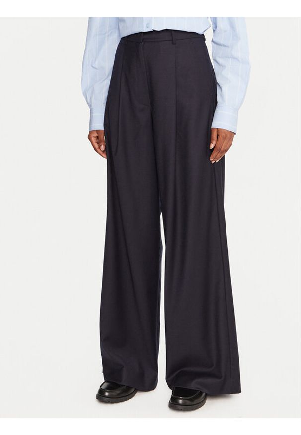 Weekend Max Mara Spodnie materiałowe Globale 2525136162 Granatowy Regular Fit. Kolor: niebieski. Materiał: wełna