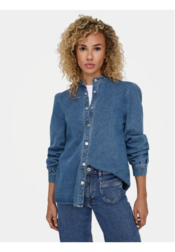 only - ONLY Koszula jeansowa Belle 15347085 Niebieski Regular Fit. Kolor: niebieski. Materiał: bawełna