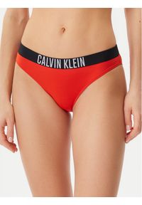 Calvin Klein Swimwear Dół od bikini KW0KW02856 Czerwony. Kolor: czerwony. Materiał: syntetyk