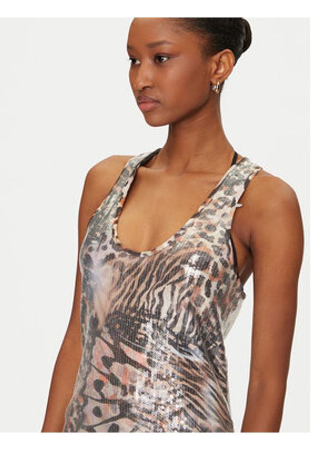 Guess Sukienka codzienna E5GK04 KCR72 Brązowy Bodycon Fit. Okazja: na co dzień. Kolor: brązowy. Materiał: syntetyk. Typ sukienki: bodycon, proste. Styl: casual