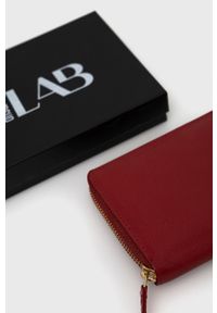 Answear Lab Portfel skórzany damski kolor czerwony. Kolor: czerwony. Materiał: skóra. Wzór: gładki #4