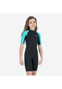 OLAIAN - Krótka pianka surfingowa dla dzieci Olaian 100 YULEX100 1,5 mm. Kolor: wielokolorowy, czarny, zielony. Materiał: materiał, kauczuk, poliester. Długość: krótkie