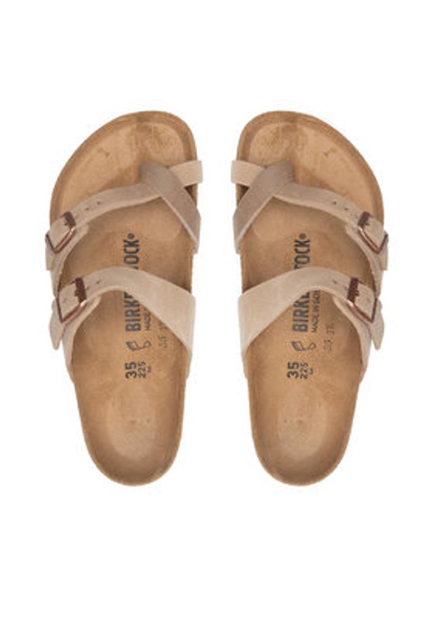 Birkenstock Japonki Mayari 1011433 Beżowy. Kolor: beżowy. Materiał: nubuk, skóra