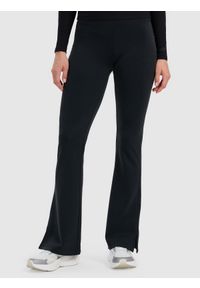4f - 4F Legginsy z rozszerzanymi nogawkami damskie - czarne XS. Kolor: czarny. Materiał: skóra, materiał. Wzór: gładki. Styl: sportowy. Sport: turystyka piesza #2