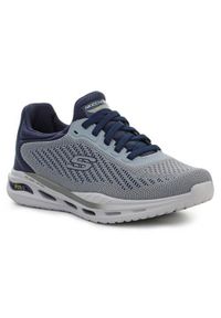 skechers - Buty treningowe męskie Skechers Arch Fit Orvan Trayver. Zapięcie: sznurówki. Kolor: biały, niebieski, wielokolorowy. Materiał: syntetyk, tkanina, materiał. Szerokość cholewki: normalna #1