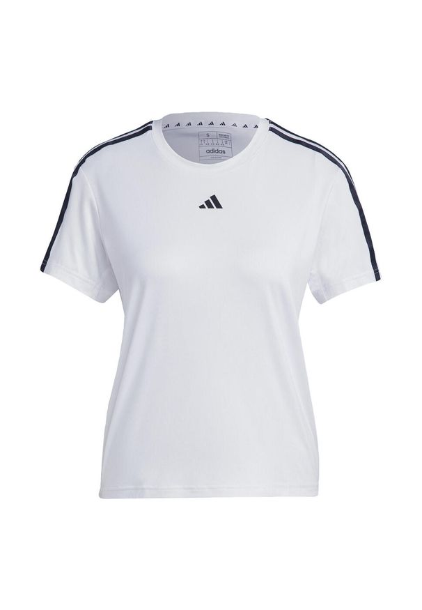 Adidas - AEROREADY Train Essentials 3-Stripes Tee. Kolor: biały, wielokolorowy, czarny. Materiał: materiał. Sport: fitness