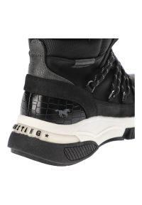 Czarne Śniegowce Mustang Ocieplane Buty Damskie. Kolor: czarny. Materiał: futro, skóra ekologiczna. Sezon: zima. Styl: elegancki #4
