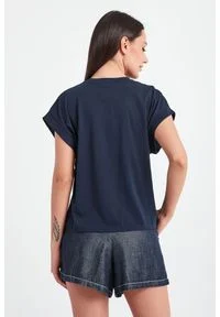 Emporio Armani Swimwear - T-shirt EMPORIO ARMANI SWIMWEAR. Materiał: materiał, bawełna. Długość rękawa: krótki rękaw. Długość: krótkie. Wzór: nadruk #3