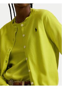 Polo Ralph Lauren Kardigan 211971871502 Zielony Slim Fit. Typ kołnierza: polo. Kolor: zielony. Materiał: bawełna #5