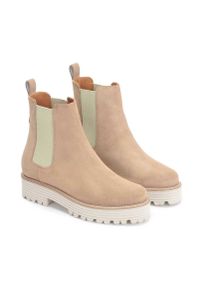 Kazar - Jasnobrązowe trzewiki damskie. Okazja: na co dzień. Wysokość cholewki: za kostkę. Zapięcie: bez zapięcia. Kolor: beżowy. Materiał: zamsz. Szerokość cholewki: normalna. Styl: casual #3