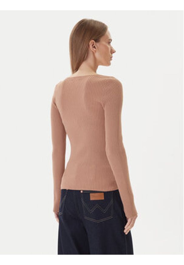 Kontatto Sweter 3M0830C Beżowy Slim Fit. Kolor: beżowy. Materiał: syntetyk