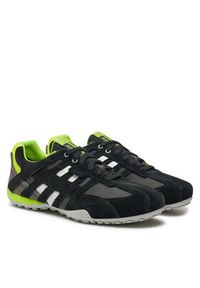 Geox Sneakersy Uomo Snake U4507A 022EK C9151 Czarny. Kolor: czarny. Materiał: zamsz, skóra #4