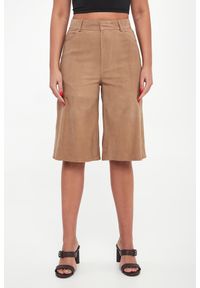 Marella - Bermudy damskie z zamszowej skóry MLLSCOGLIO MARELLA. Materiał: zamsz, skóra #2