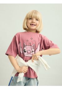 Reserved - T-shirt z efektem sprania Lilo i Stitch - jasnofioletowy. Kolor: fioletowy. Materiał: bawełna #1