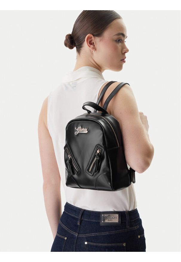 Guess Plecak J6RZ04 WH8M0 Czarny. Kolor: czarny. Materiał: skóra